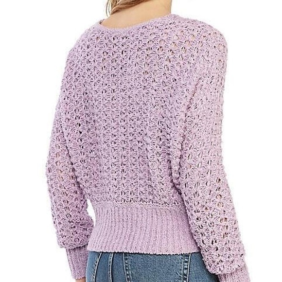 Free People Best of You Open Knit Sweater V-Neck Dolman Sleeve - Picture 3 of 8
